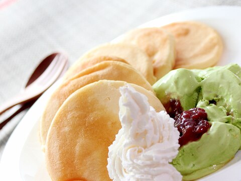 家族用 デザートパンケーキ 小倉あん抹茶アイス レシピ 作り方 By ラムちゃん1224 楽天レシピ 家族用 デザートパンケーキ 小倉あん抹茶アイス レシピ 作り方 By ラムちゃん1224 楽天レシピ